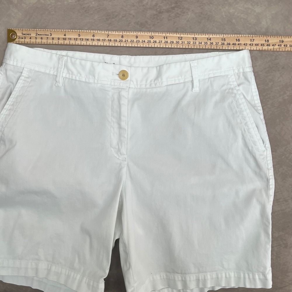 Talbots Girlfriend Chino Short Women Size 10 White Excellent Casual Mid Rise - Picture 5 of 7